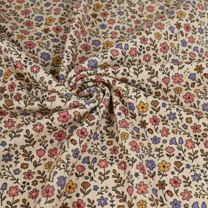Big Rib Jersey Retro Blumen