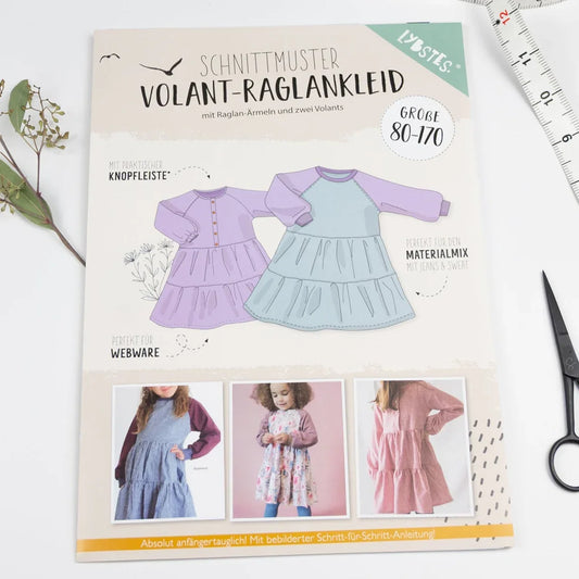 Schnittmuster Raglankleid Gr. 80-170 - Stoff bei elli&else