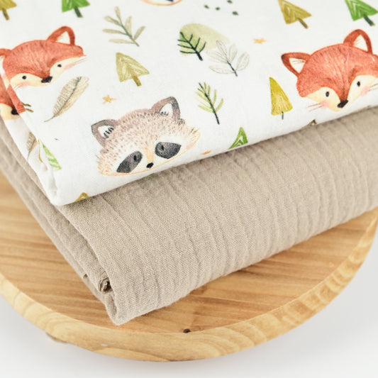 Musselin Waldtiere