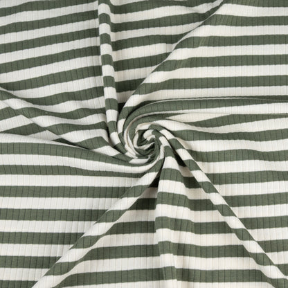 Rib Jersey Streifen oliv - elli&else