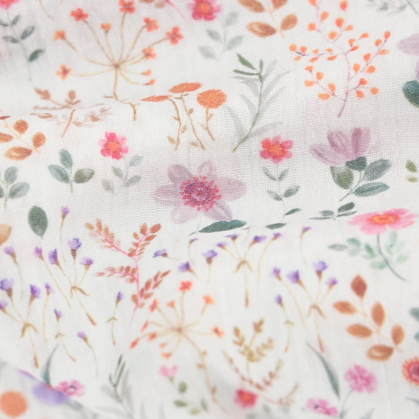 Musselin kleine bunte Blumen