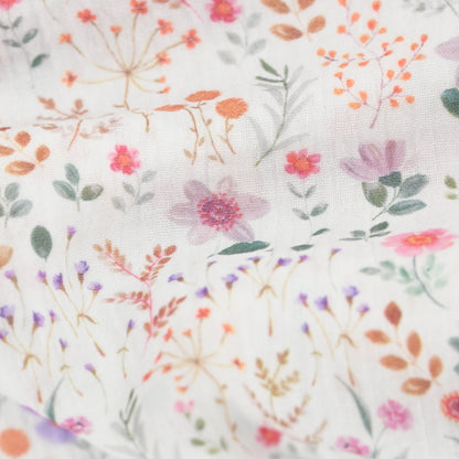 Musselin kleine bunte Blumen