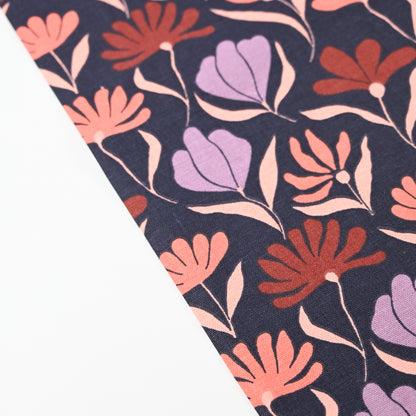 Canvas Stoff Blumen blau