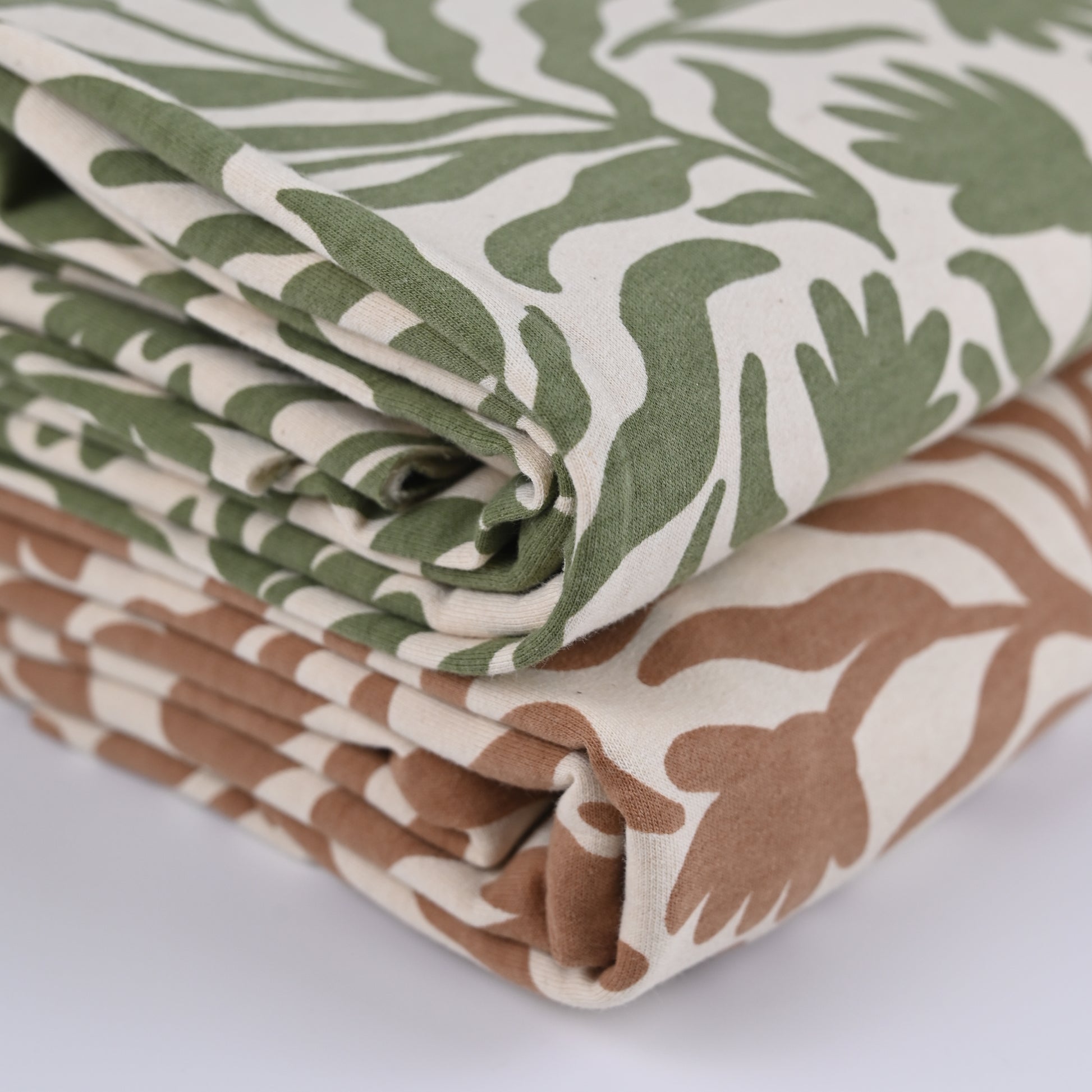 Sweatstoff abstrakte Blumen oliv - elli&else