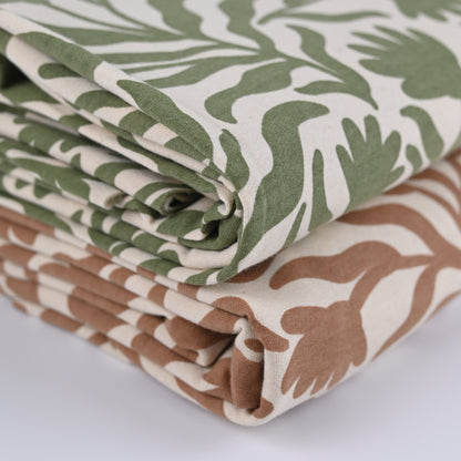 Sweatstoff abstrakte Blumen oliv - elli&else