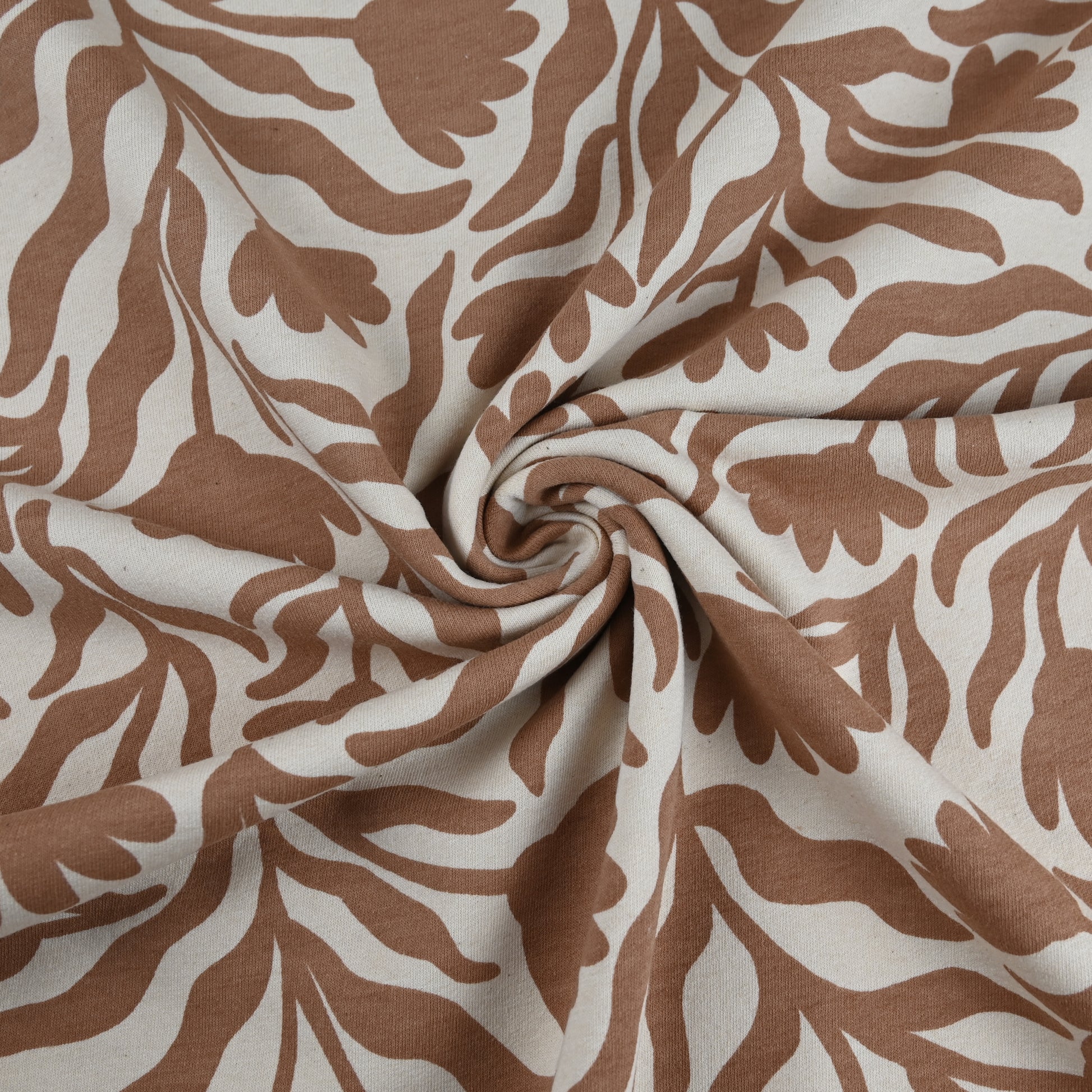 Sweatstoff abstrakte Blumen karamell - elli&else