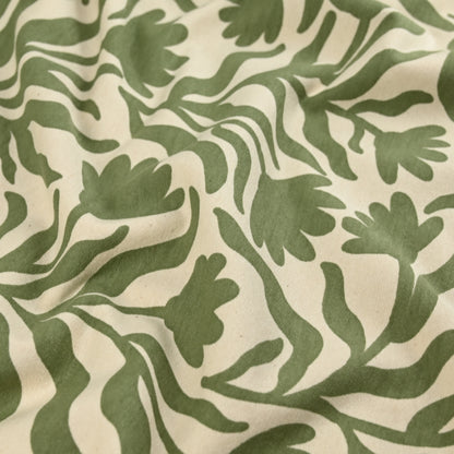 Sweatstoff abstrakte Blumen oliv - elli&else