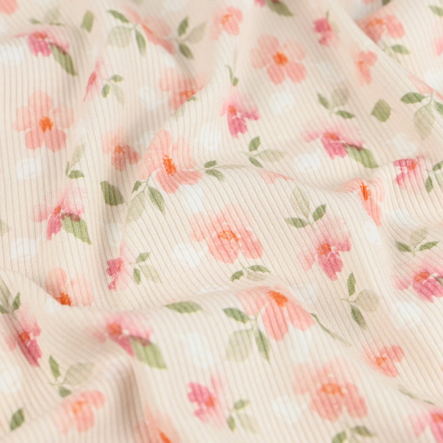 Rippjersey Jersey Aquarellblumen