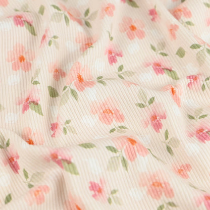 Rippjersey Jersey Aquarellblumen