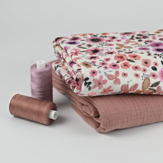Musselin Blumen mauve - elli&else