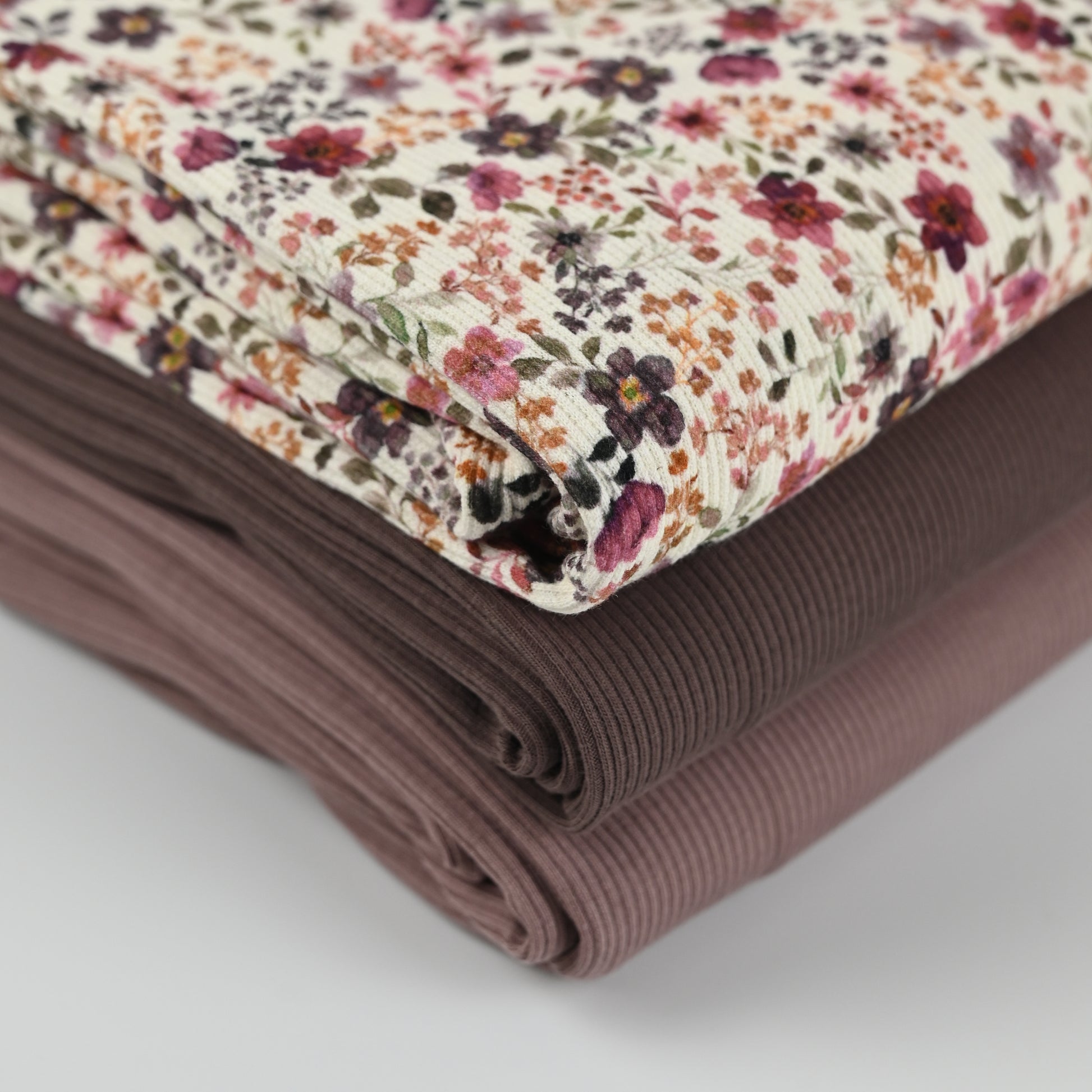 Rib Jersey Blumen pflaume - elli&else