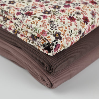 Rib Jersey Blumen pflaume - elli&else