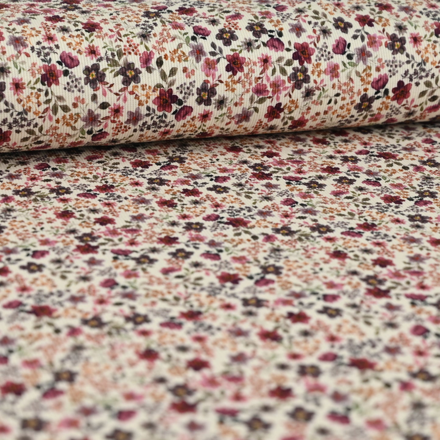 Rib Jersey Blumen pflaume - elli&else