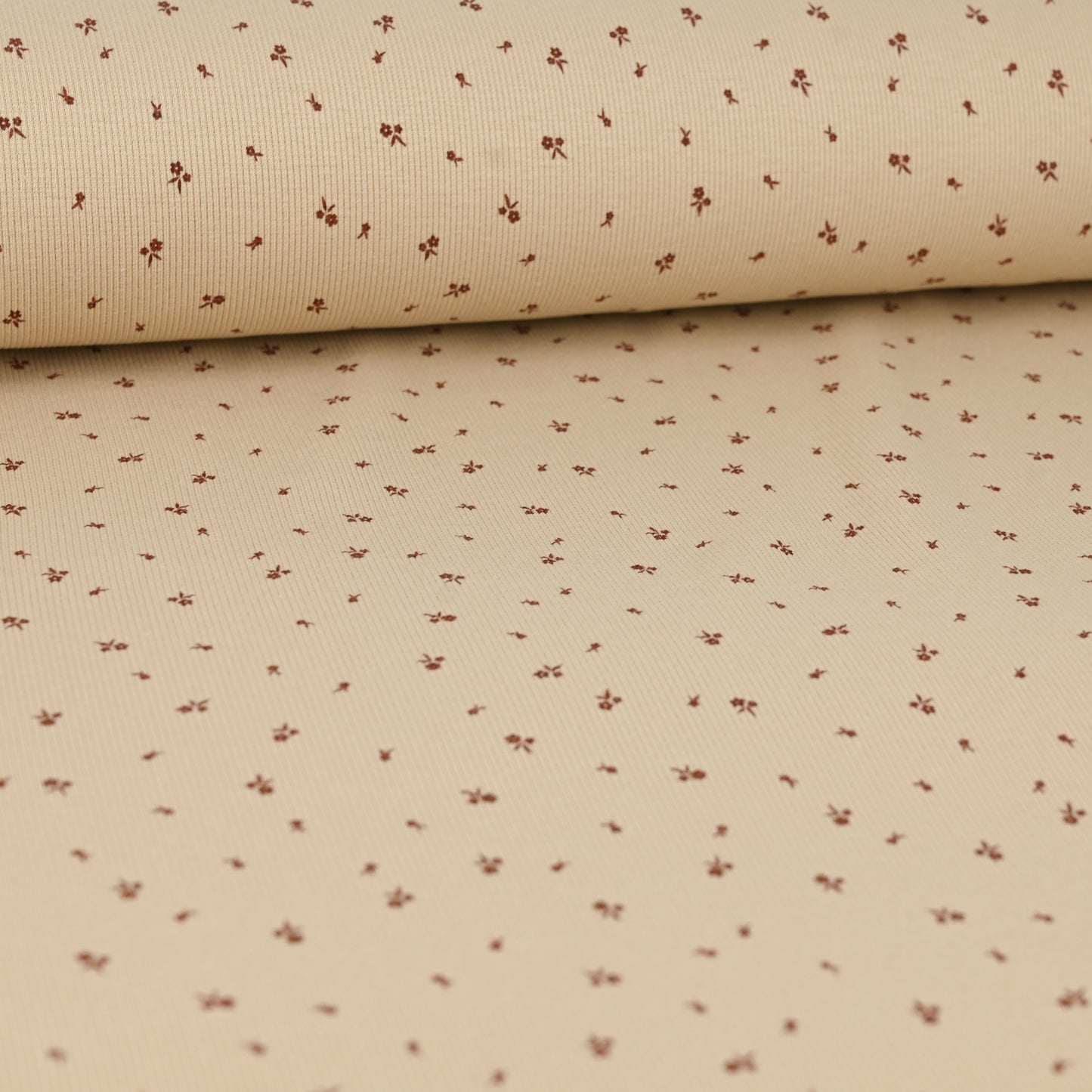 Rib Jersey mini Blumen beige - elli&else