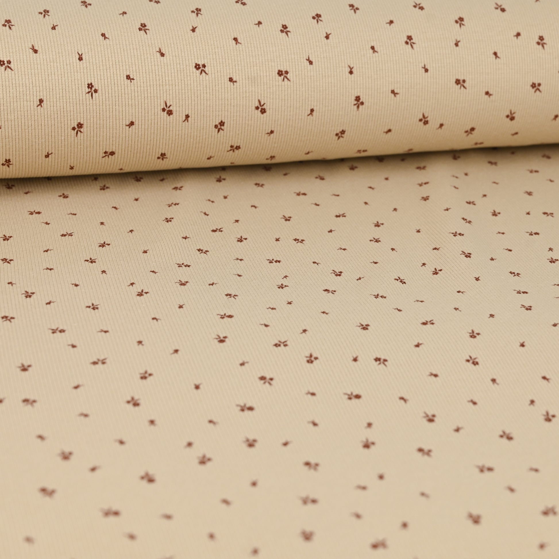 Rib Jersey mini Blumen beige - elli&else