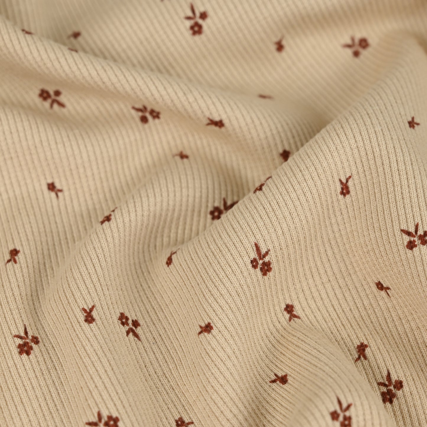 Rib Jersey mini Blumen beige - elli&else