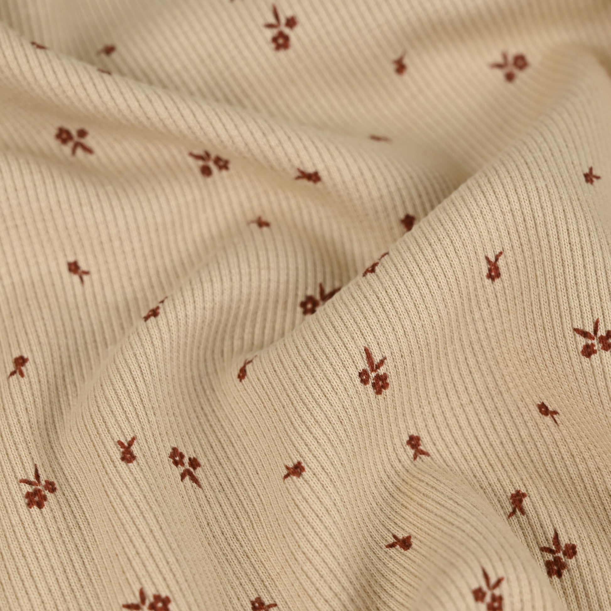 Rib Jersey mini Blumen beige - elli&else