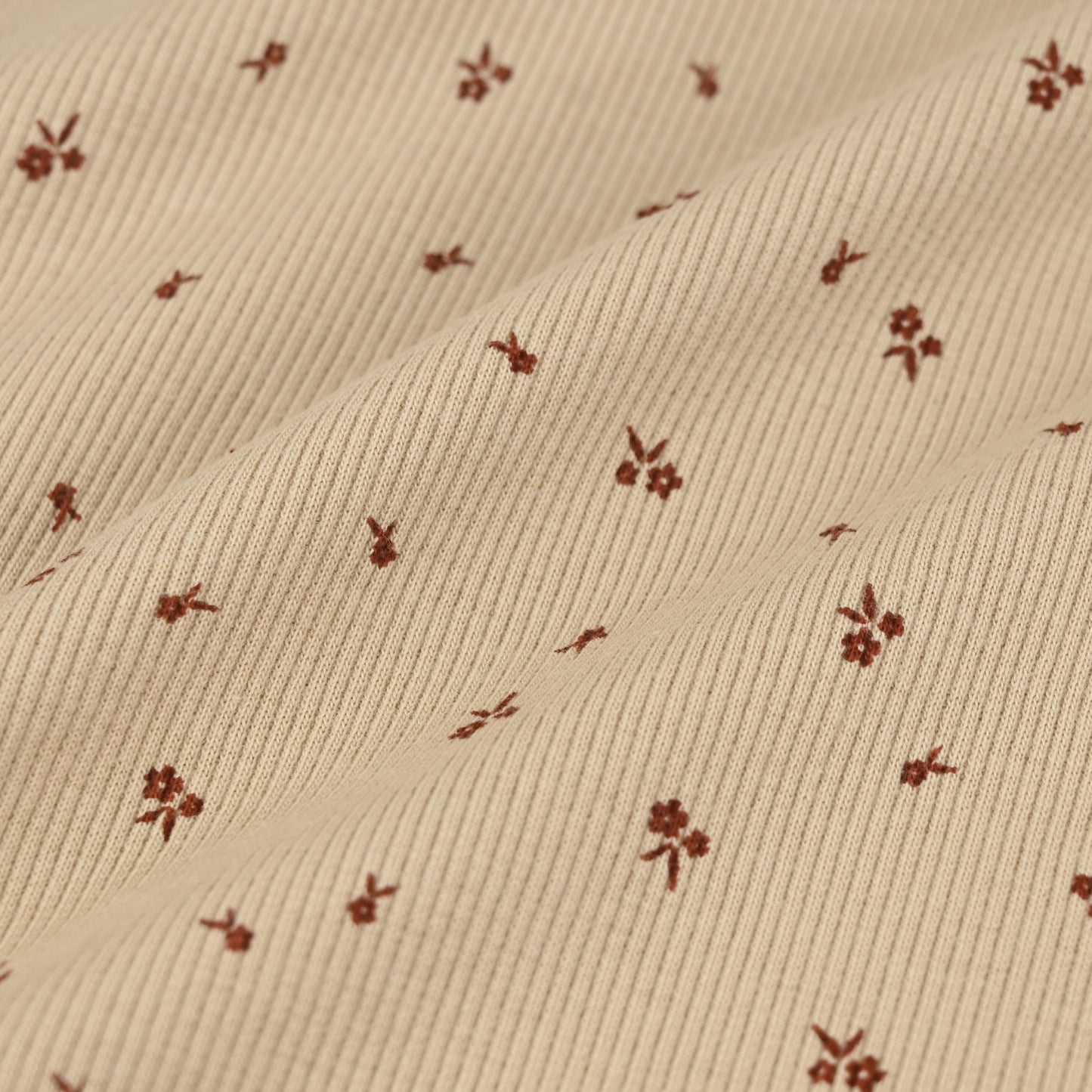 Rib Jersey mini Blumen beige - elli&else