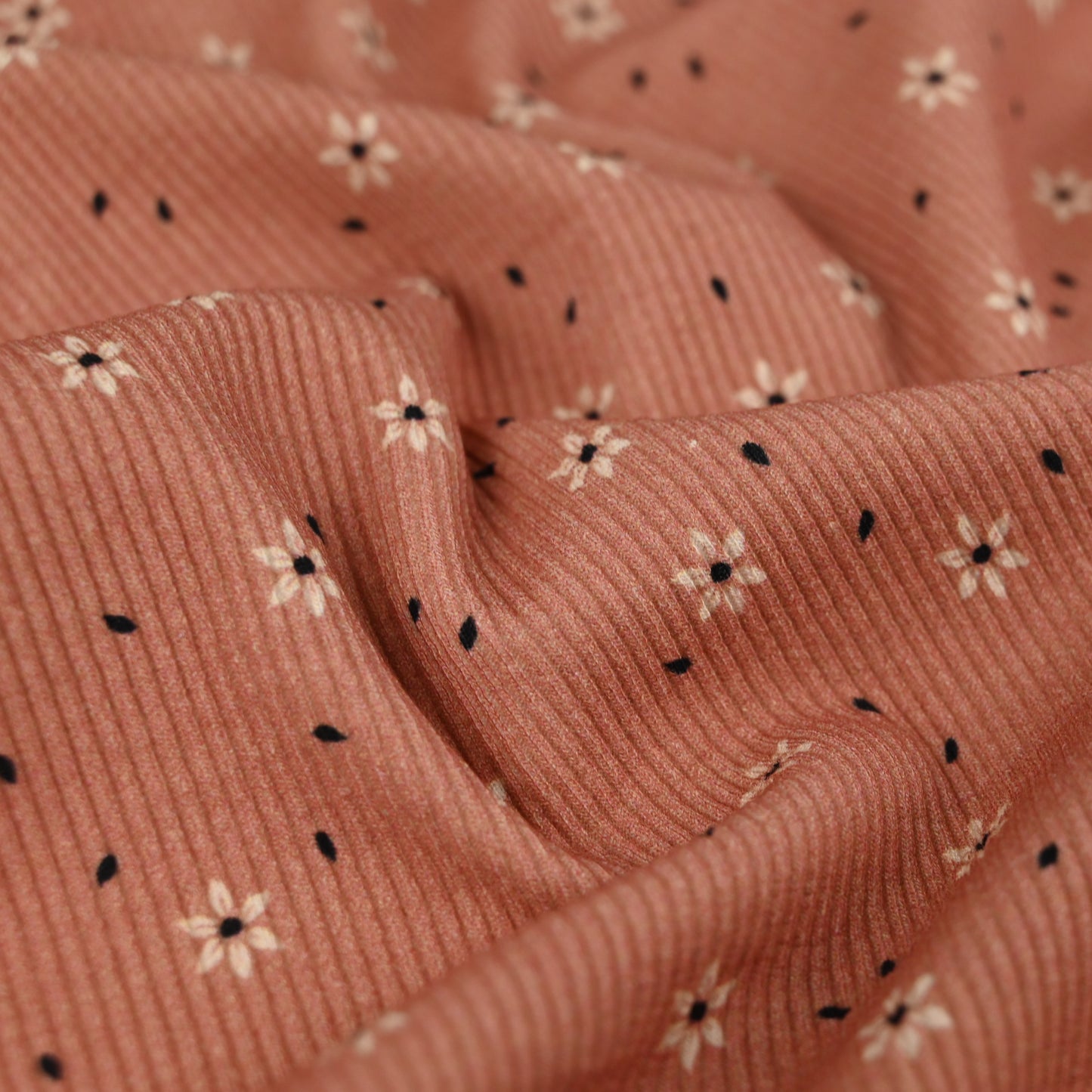 Rib Jersey Sternblumen pfirsich