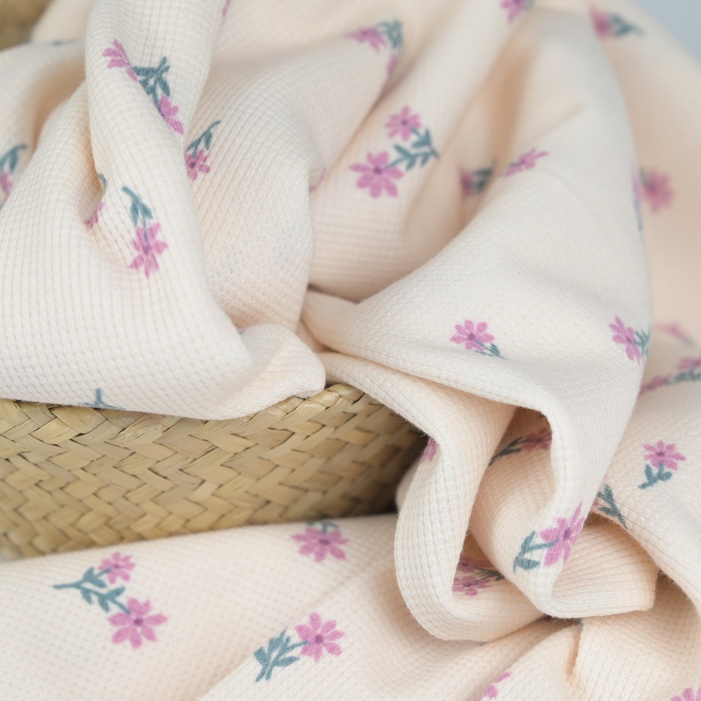 Waffelstrick Blümchen rosa - elli&else