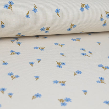 Waffelstrick Blümchen blau - elli&else