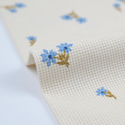 Waffelstrick Blümchen blau - elli&else