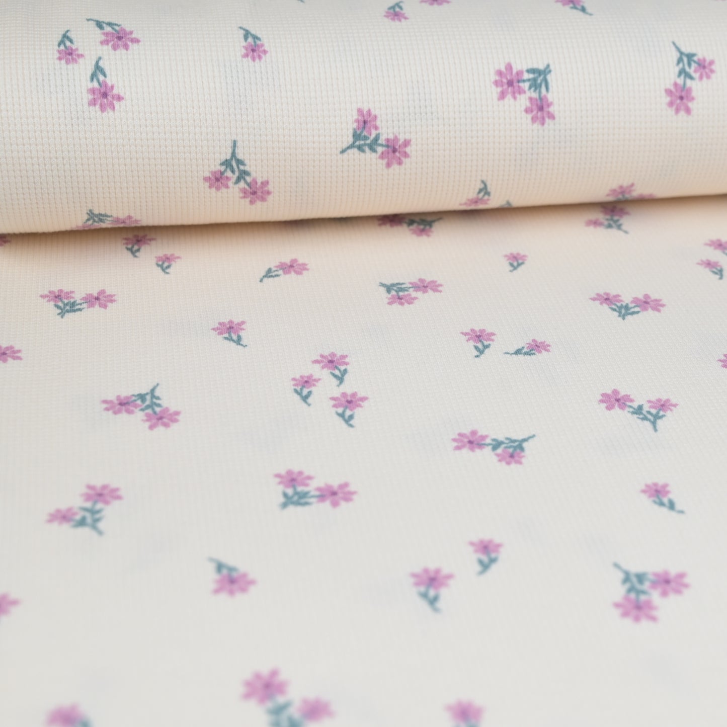 Waffelstrick Blümchen rosa - elli&else