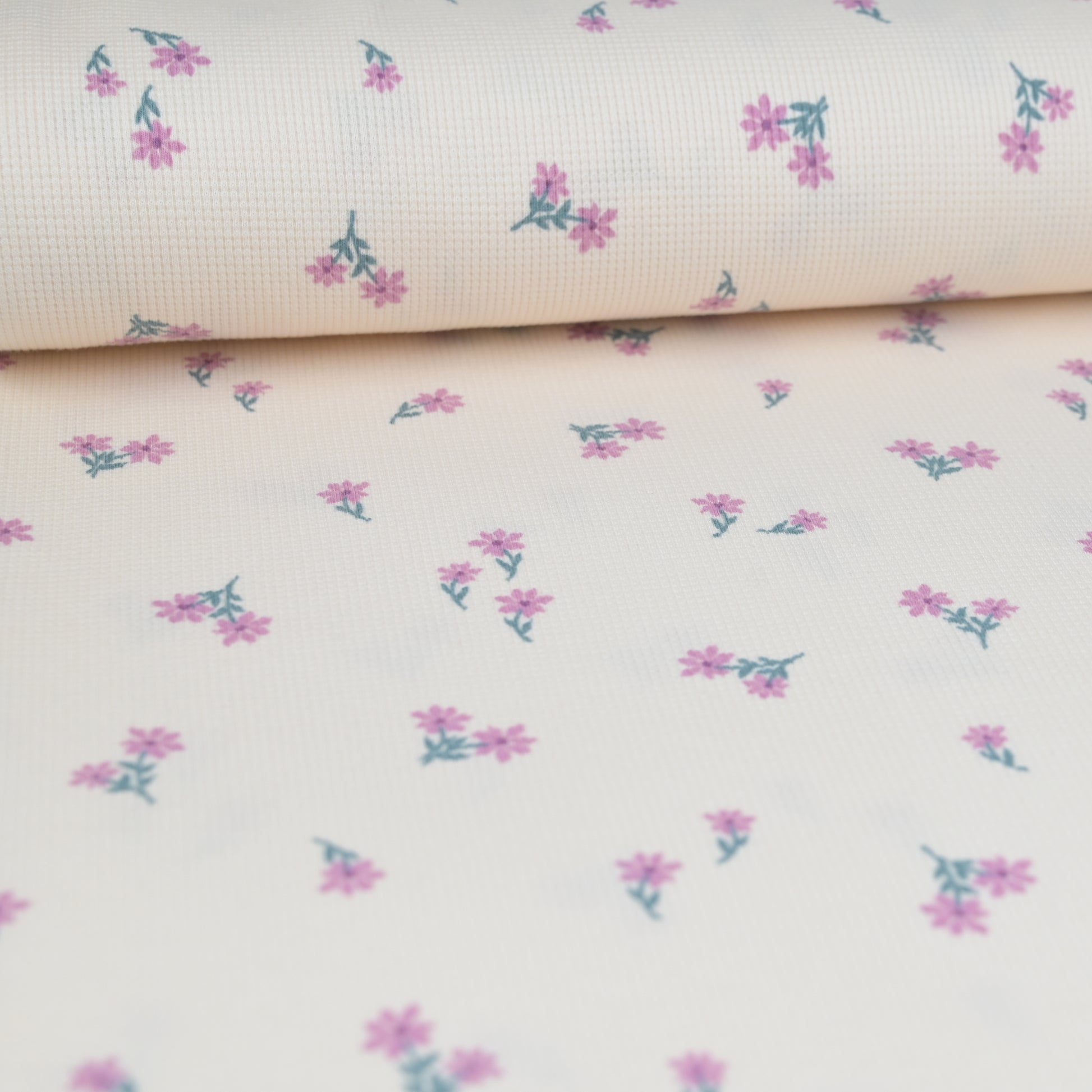 Waffelstrick Blümchen rosa - elli&else