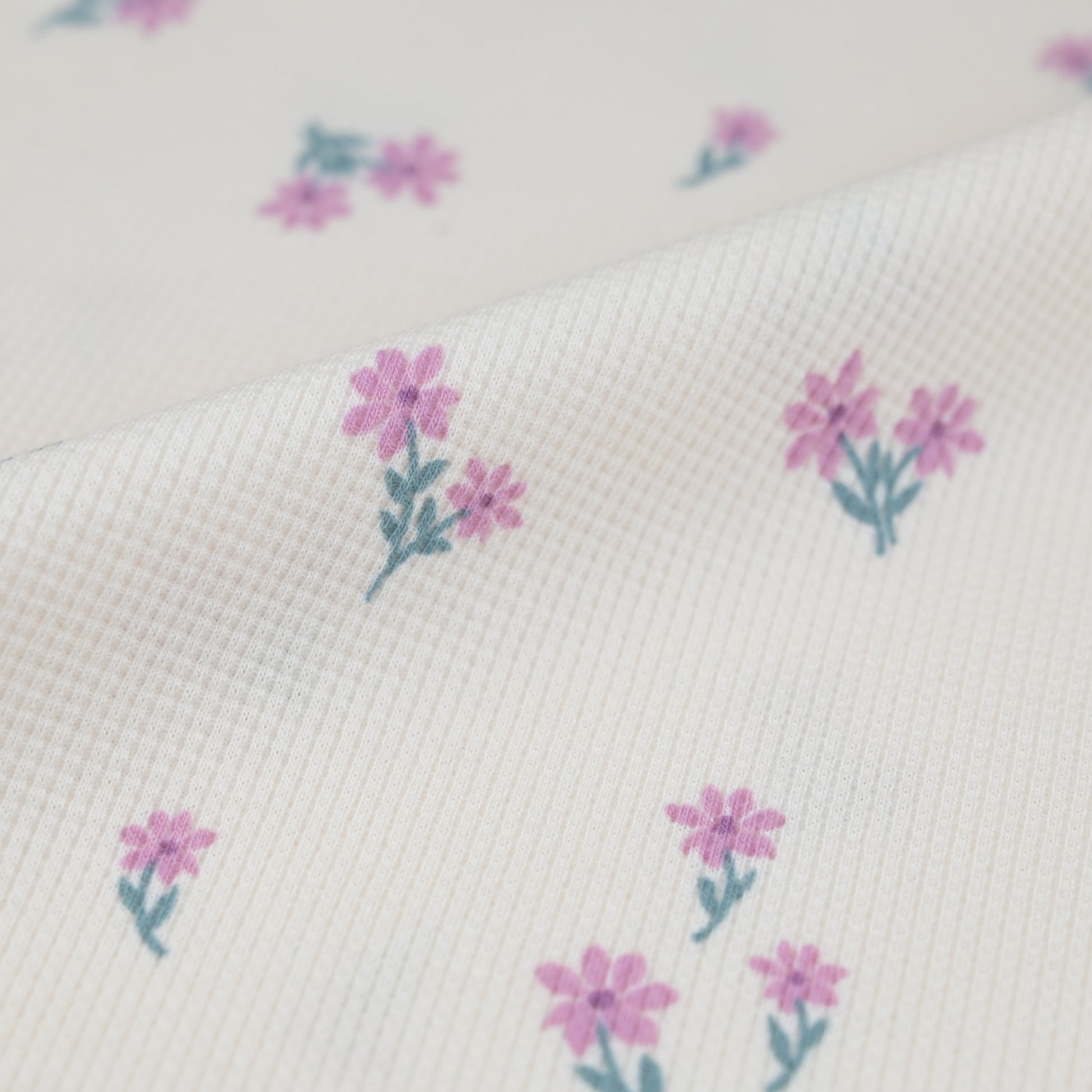 Waffelstrick Blümchen rosa - elli&else