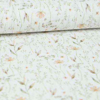 Musselin Blumenprint Natur