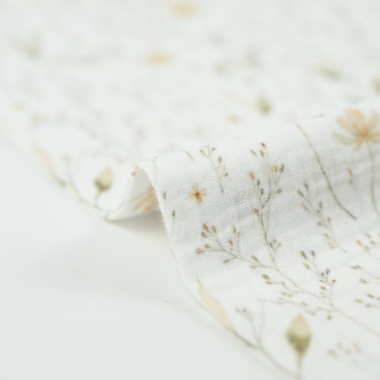 Musselin Blumenprint Natur