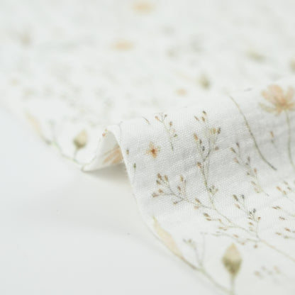 Musselin Blumenprint Natur