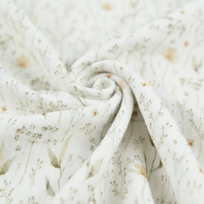 Musselin Blumenprint Natur