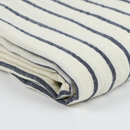 Musselin Streifen navy