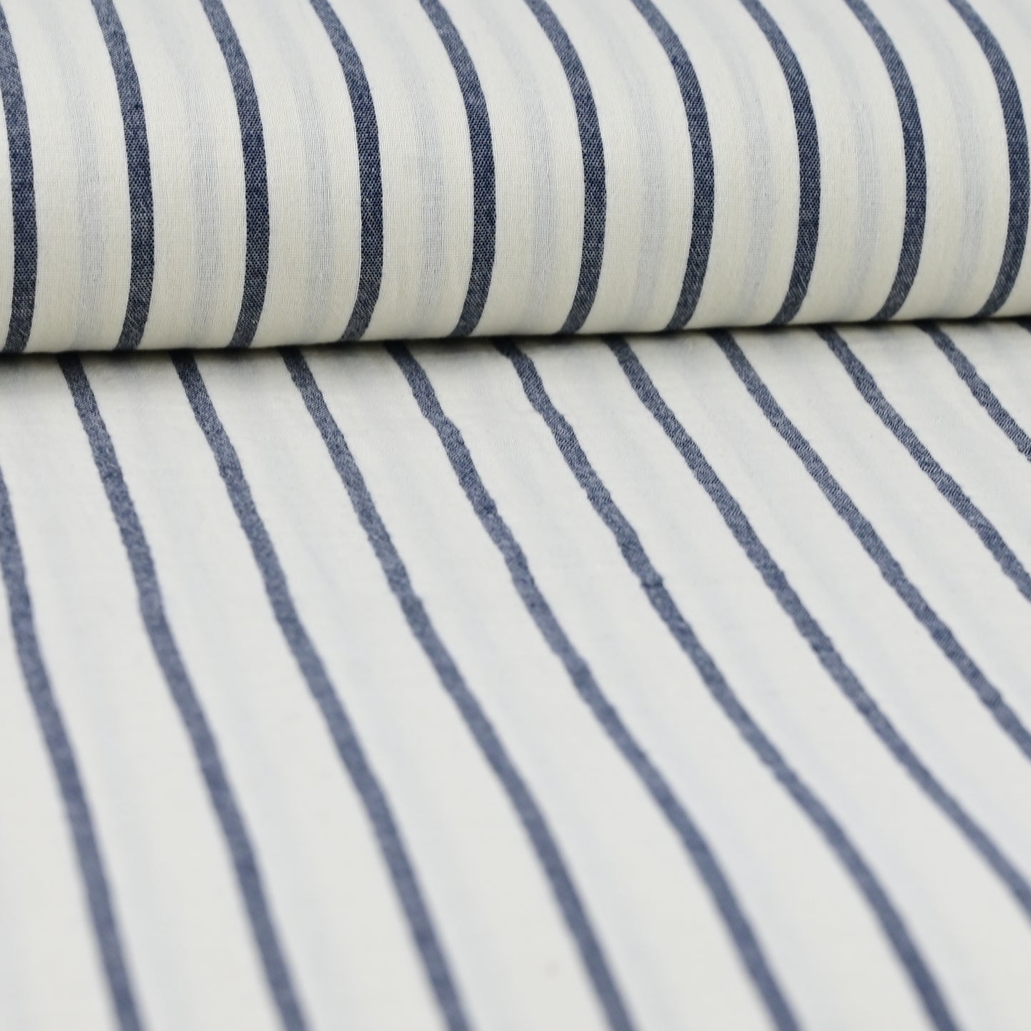 Musselin Streifen navy