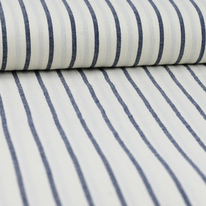 Musselin Streifen navy