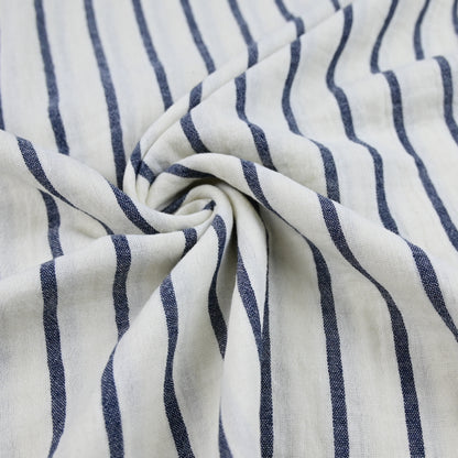 Musselin Streifen navy