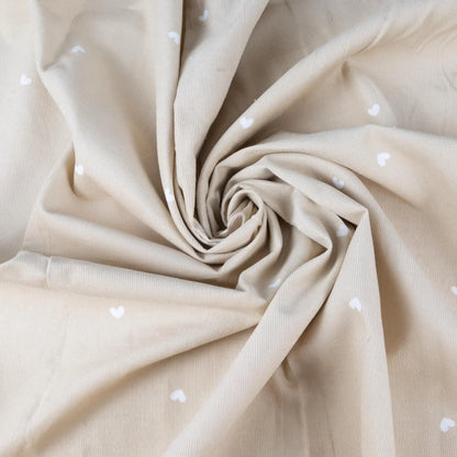 Babycord Herzen beige - Stoff bei elli&else