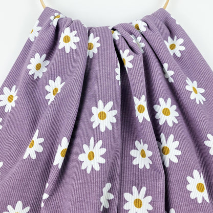 Bio Rib Jersey Daisy dusty lilac Meterware - elli&else
