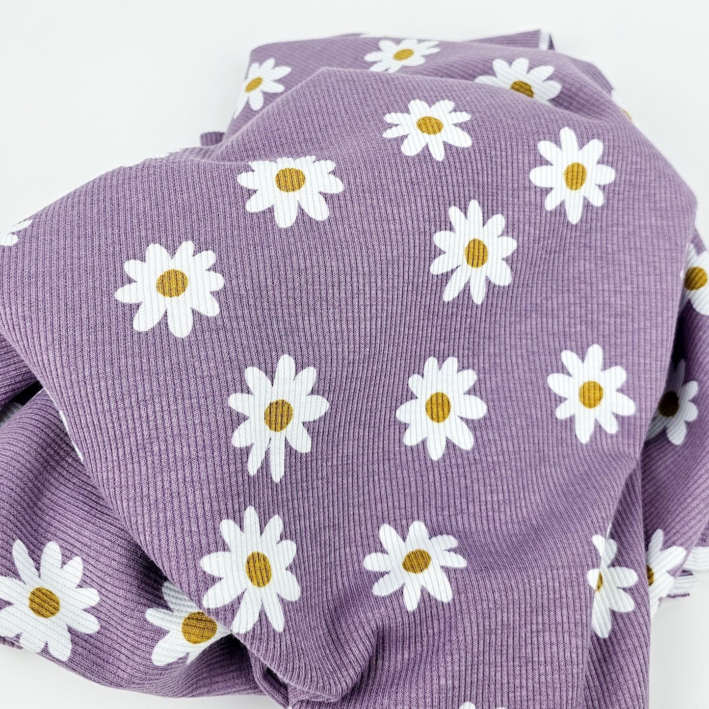 Bio Rib Jersey Daisy dusty lilac Meterware - elli&else