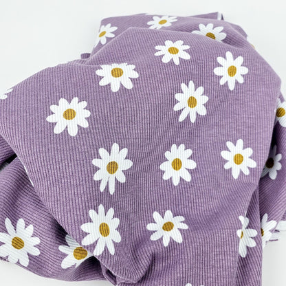 Bio Rib Jersey Daisy dusty lilac Meterware - elli&else