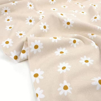 Bio Rib Jersey Daisy sand beige - elli&else
