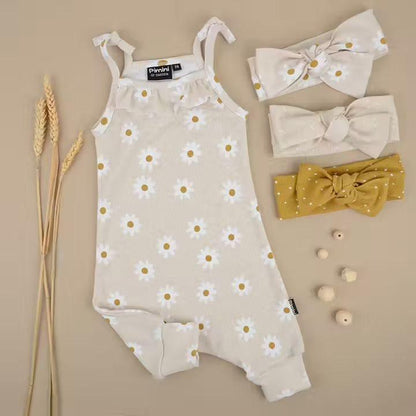 Bio Rib Jersey Daisy sand beige - elli&else
