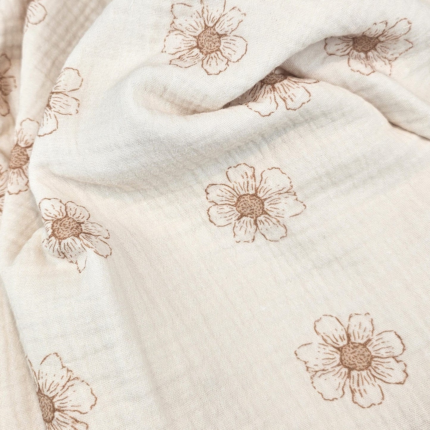 Musselin Daisy creme von Family Fabrics