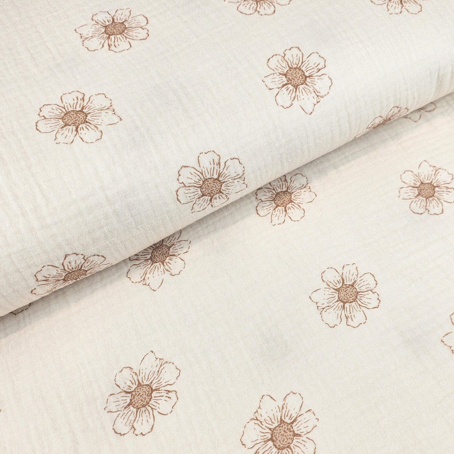 Musselin Daisy creme von Family Fabrics