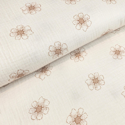 Musselin Daisy creme von Family Fabrics - elli&else