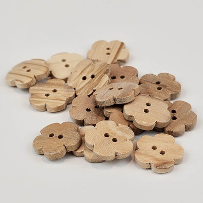 Holzknopf Blume aus echtem Olivenholz - elli&else