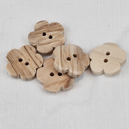 Holzknopf Blume aus echtem Olivenholz - elli&else