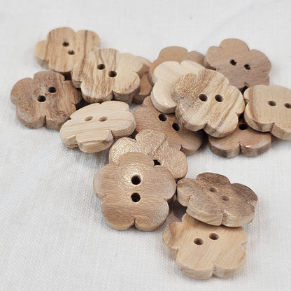 Holzknopf Blume aus echtem Olivenholz - elli&else