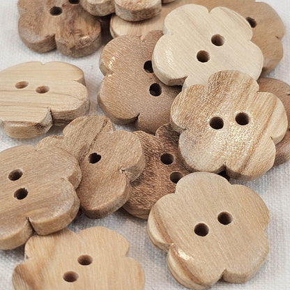 Holzknopf Blume aus echtem Olivenholz - elli&else